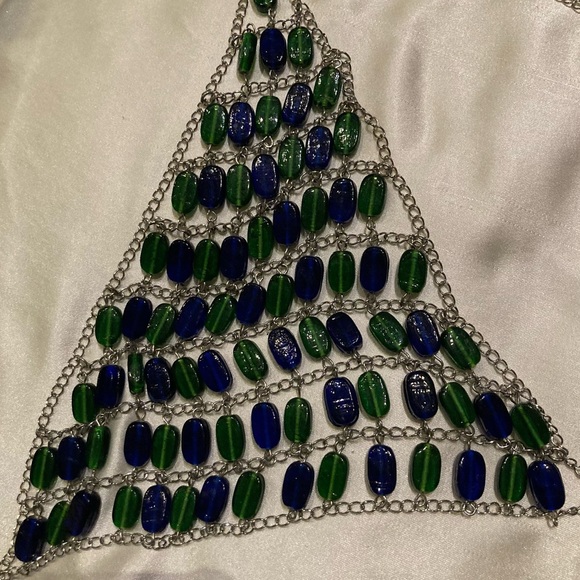 Exotic Goddess Chain Beaded Body Piece Bra Top NWT - Picture 7 of 15